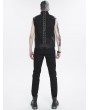 Devil Fashion Black Gothic Punk Rock Studded Zip Up Waistcoat for Men