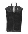 Devil Fashion Black Gothic Punk Rock Studded Zip Up Waistcoat for Men