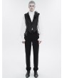 Devil Fashion Black Gothic Retro Feather Party Swallowtail Waistcoat for Men