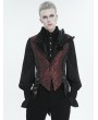 Devil Fashion Wine Red Gothic Retro Feather Party Swallowtail Waistcoat for Men