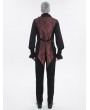 Devil Fashion Wine Red Gothic Retro Feather Party Swallowtail Waistcoat for Men