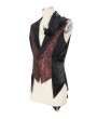 Devil Fashion Wine Red Gothic Retro Feather Party Swallowtail Waistcoat for Men