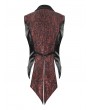 Devil Fashion Wine Red Gothic Retro Feather Party Swallowtail Waistcoat for Men