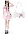 Dark in Love White Cute Gothic Dolly Bone Chain Shoulder Bag