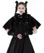 Dark in Love Black Gothic Bear Ear Gothic Lolita Hooded Short Cape for Women