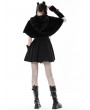 Dark in Love Black Gothic Bear Ear Gothic Lolita Hooded Short Cape for Women