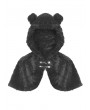 Dark in Love Black Gothic Bear Ear Gothic Lolita Hooded Short Cape for Women