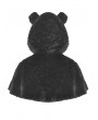 Dark in Love Black Gothic Bear Ear Gothic Lolita Hooded Short Cape for Women