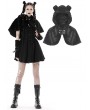 Dark in Love Black Gothic Bear Ear Gothic Lolita Hooded Short Cape for Women