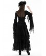 Dark in Love Black Gothic Retro Girdling Bell Sleeves Cape for Women