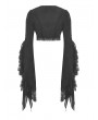 Dark in Love Black Gothic Retro Girdling Bell Sleeves Cape for Women