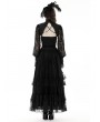 Dark in Love Black Gothic Retro Court Lace Sleeves Cape for Women