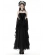 Dark in Love Black Gothic Vintage Court Velvet Strap Overbust Corset Top for Women