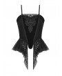 Dark in Love Black Gothic Vintage Court Velvet Strap Overbust Corset Top for Women