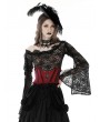 Dark in Love Red Blood and Black Cross Gothic Underbust Corset Waistband for Women