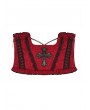 Dark in Love Red Blood and Black Cross Gothic Underbust Corset Waistband for Women