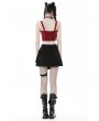 Dark in Love Black and Red Gothic Doll Overbust Wide Strap Corset Top for Women