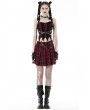 Dark in Love Black and Red Gothic Punk Lace Up Bandage Overbust Corset Top for Women