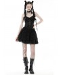 Dark in Love Black Gothic Spider Web Mesh Sexy See-Through Strap Short Dress