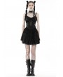 Dark in Love Black Gothic Spider Web Mesh Sexy See-Through Strap Short Dress