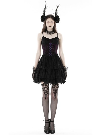 knee length dresses for ladies Black Goth Mini Dress | Goth Dress | Wednesday Dress main image 0