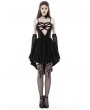 Dark in Love Black Gothic Girl Pink Rose Heart High-Low Dress