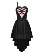 Dark in Love Black Gothic Girl Pink Rose Heart High-Low Dress