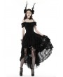 Dark in Love Black Gothic Elegant Lady Lace Dovetail Party Dress