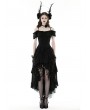 Dark in Love Black Gothic Elegant Lady Lace Dovetail Party Dress