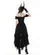 Dark in Love Black Gothic Elegant Lady Lace Dovetail Party Dress