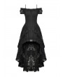 Dark in Love Black Gothic Elegant Lady Lace Dovetail Party Dress