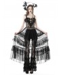 Dark in Love Black Gothic Sexy Transparent Hearted Layer Lace Mesh Maxi Dress