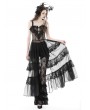 Dark in Love Black Gothic Sexy Transparent Hearted Layer Lace Mesh Maxi Dress
