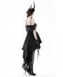 Dark in Love Black Gothic Rose Runaway Princess High-Low Dress