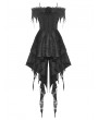 Dark in Love Black Gothic Rose Runaway Princess High-Low Dress