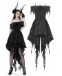 Dark in Love Black Gothic Rose Runaway Princess High-Low Dress