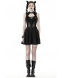 Dark in Love Black Gothic Rebel Girl Sexy Hollow Out Mesh Sleeveless Short Dress