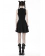 Dark in Love Black Gothic Rebel Girl Sexy Hollow Out Mesh Sleeveless Short Dress