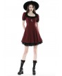 Dark in Love Red Plaid Devil Magic Moon Gothic Short Dress