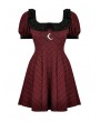 Dark in Love Red Plaid Devil Magic Moon Gothic Short Dress