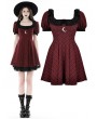 Dark in Love Red Plaid Devil Magic Moon Gothic Short Dress