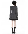 Dark in Love Black and White Stripe Gothic Preppy Style Long Sleeve Short Dress