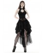 Dark in Love Black Sexy Gothic Halter High-Low Lace Dress