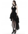 Dark in Love Black Sexy Gothic Halter High-Low Lace Dress