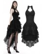 Dark in Love Black Sexy Gothic Halter High-Low Lace Dress