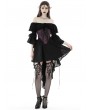 Dark in Love Black Gothic Princess Sleeves Off-the-Shoulder High-Low Dress