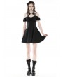 Dark in Love Black Daily Gothic Off-the-Shoulder Short Dress