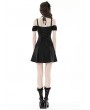 Dark in Love Black Daily Gothic Off-the-Shoulder Short Dress