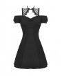 Dark in Love Black Daily Gothic Off-the-Shoulder Short Dress