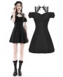 Dark in Love Black Daily Gothic Off-the-Shoulder Short Dress